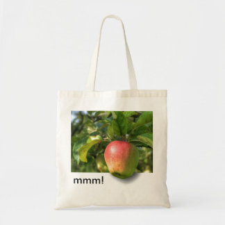 Mmm! | Apple Hanging Off Tree |  tekst Tote Bag