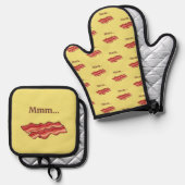 Mmm...Bacon Grappig Ovenwant & Pannenlap Set (Voorkant / Achterkant)