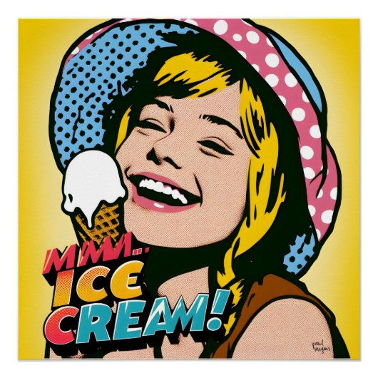 'Mmm...ice cream !' Perfect Poster (Voorkant)