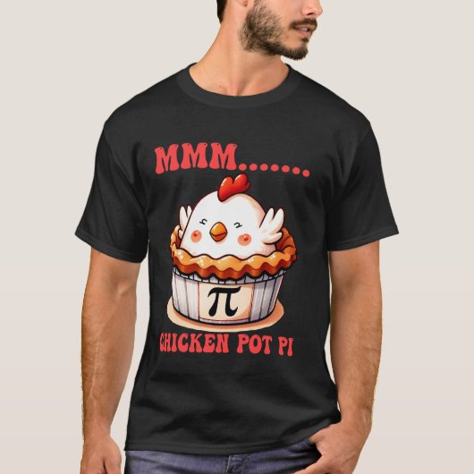 MMM Kip Pot Pi Grappige Wiskunde Puns Schattige Pi T-shirt (Voorkant)