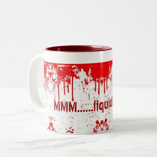 MMM......vloeibare hersenen! -Mok Tweekleurige Koffiemok (Voorkant links)