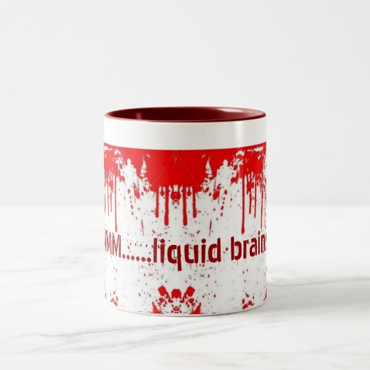 MMM......vloeibare hersenen! -Mok Tweekleurige Koffiemok (Center)