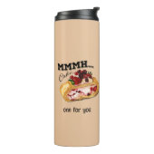 Mmmh Cake Aquarell Kuchen mit Vintage Zitat Thermosbeker (Gedraaid links)