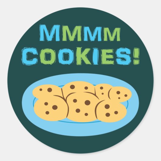 Mmmm Cookies! Ronde Sticker (Voorkant)