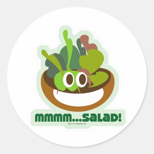 Mmmm Salad Ronde Sticker (Voorkant)