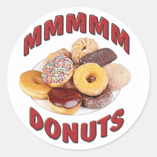 MMMMM DONUTS RONDE STICKER (Voorkant)