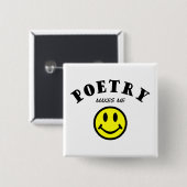 MMS:  Poëzie Vierkante Button 5,1 Cm (Voorkant /achterkant)