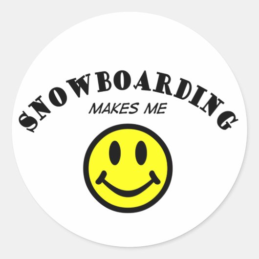 MMS: Snowboarding Ronde Sticker (Voorkant)