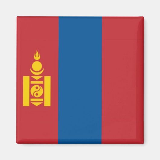 MN001 Mongolian FLAG Mongolië, Fridge Magneet (Voorkant)