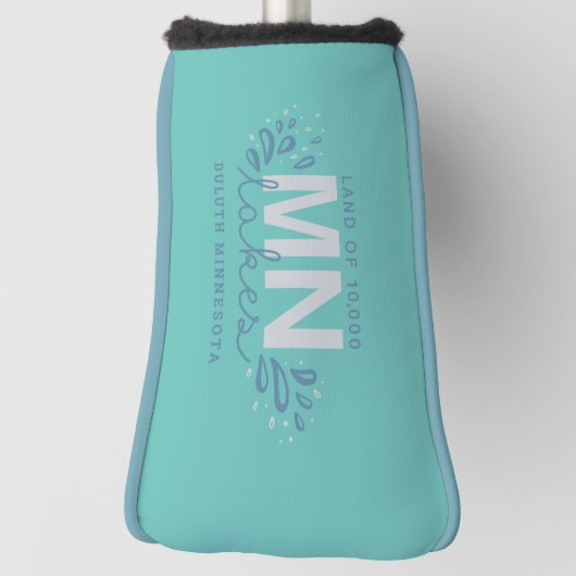 MN 10K Lakes Splash Blauwgroen Golf Head Hoesje Golfheadcover (Draai 90)