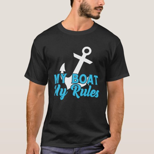 M'n baas... kapitein Boater Boating Pontoon T-shirt (Voorkant)