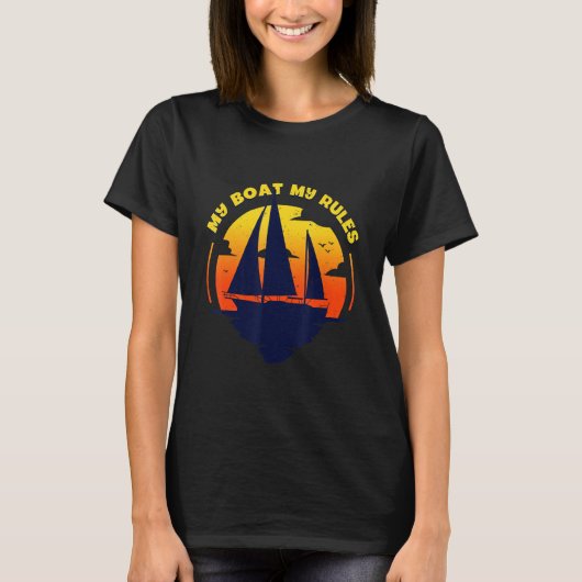 M'n baas... kapitein Boating Pontoon T-shirt (Voorkant)