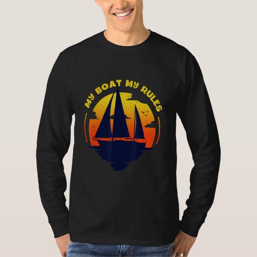 M'n baas... kapitein Boating Pontoon T-shirt (Voorkant)