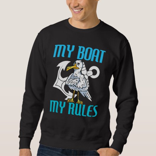 M'n Boot My Rules Seagull Kapitein Trui (Voorkant)