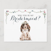 M'n bruidsmeisje Cocker Spaniel Dog Uitnodiging Briefkaart (Voorkant)