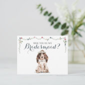 M'n bruidsmeisje Cocker Spaniel Dog Uitnodiging Briefkaart (Staand voorkant)