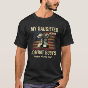 M'n dochter draagt de laarzen van het leger t-shirt