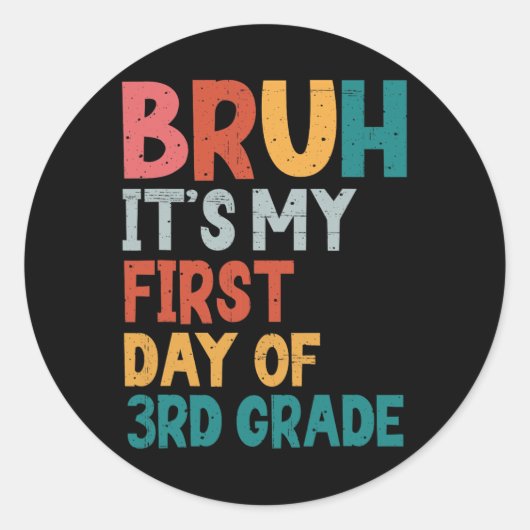 M'n eerste dag van groep 5, terug naar school ronde sticker (Voorkant)