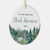 M'n eerste kerstmeisje met een luxe bergen. keramisch ornament (Rechts)