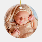 M'n eerste kerstmeisje met een luxe bergen. keramisch ornament (Achterkant)