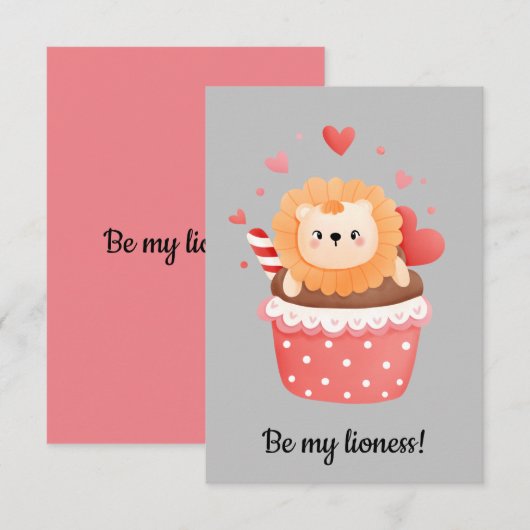 M'n leeuw-valentijn kaart (Voorkant / Achterkant)