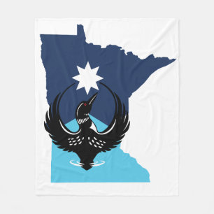 MN Loon Rising - MN Staatsvlag Fleece Deken