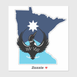 MN Loon Rising - MN Staatsvlag Sticker