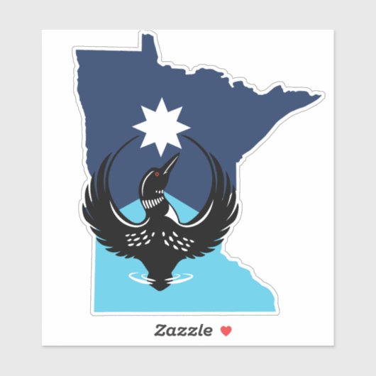 MN Loon Rising - MN Staatsvlag Sticker (Vel)