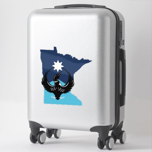 MN Loon Rising - MN State flag Sticker (Koffer)