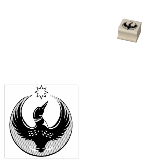 MN Loon Rising Rubberstempel (Gestempeld)