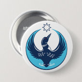 MN Loon stijgt Ronde Button 7,6 Cm (Voorkant /achterkant)