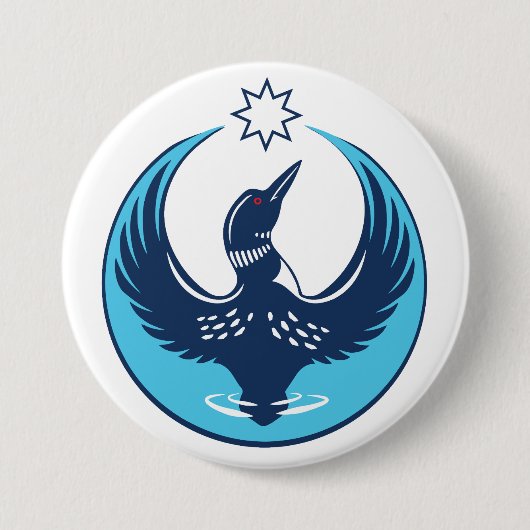 MN Loon stijgt Ronde Button 7,6 Cm (Voorkant)