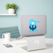 MN Loon stijgt Sticker (Laptop op bureau)