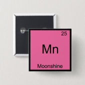 Mn - Maanlicht Grappige Chemie Element Symbool T-s Vierkante Button 5,1 Cm (Voorkant /achterkant)