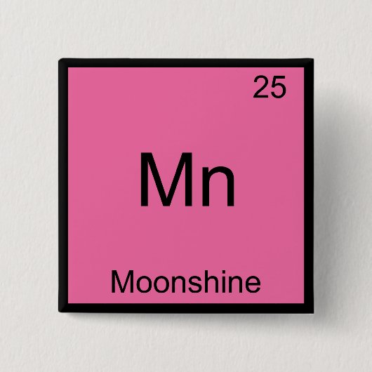 Mn - Maanlicht Grappige Chemie Element Symbool T-s Vierkante Button 5,1 Cm (Voorkant)