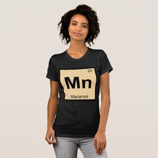 Mn - Macaroni Periodic Table Symbol T-shirt (Voorkant volledig)