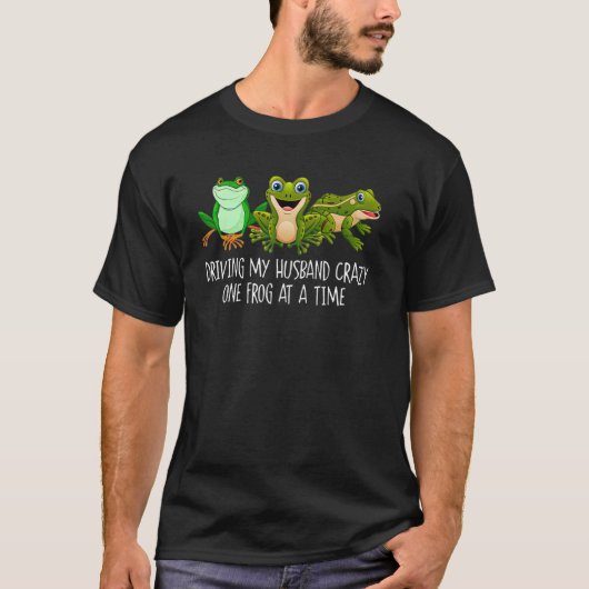 M'n man gek maken met één kikker per keer schattig t-shirt (Voorkant)