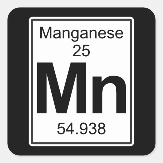 Mn - Mangaan Vierkante Sticker (Voorkant)