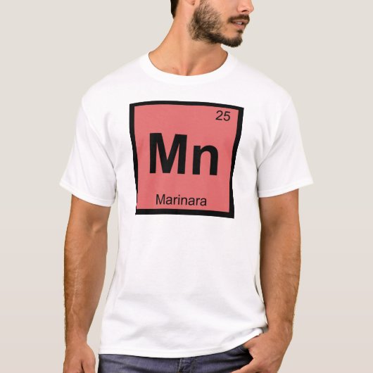 Mn - Marinara Chemistry Periodic Table Symbol T-shirt (Voorkant)