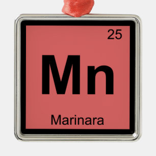 Mn - Marinara Scheikunde Periodiek Systeem Symbool Metalen Ornament