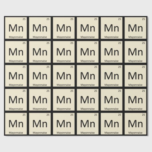 Mn - Mayonnaise Condition Chemistry Periodic Table Cadeaupapier (Vlak)