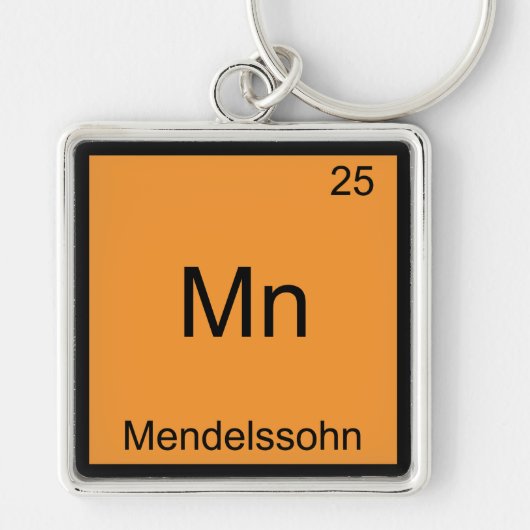 Mn - Mendelssohn Funny Chemistry Element Symbol Sleutelhanger (Voorkant)