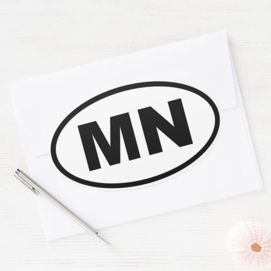 MN Minnesota Ovale Sticker (Envelop)