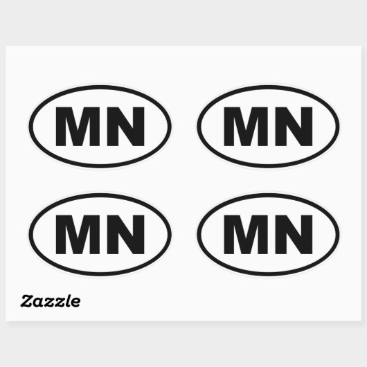 MN Minnesota Ovale Sticker (Vel)