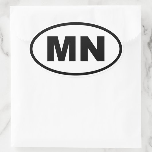 MN Minnesota Ovale Sticker (Tas)