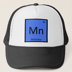 Mn - Montana Staat Chemie Periodiek Systeem Symboo Trucker Pet
