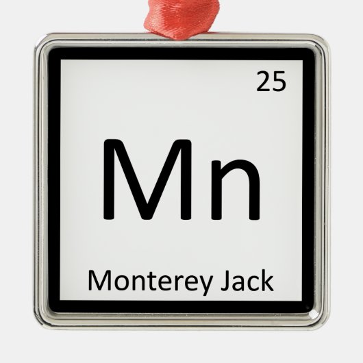 Mn - Monterey Jack Cheese Chemistry Periodic Table Metalen Ornament (Voorkant)