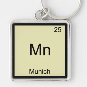 Mn - München Grappig Chemie Element Symbool T-Shir Sleutelhanger