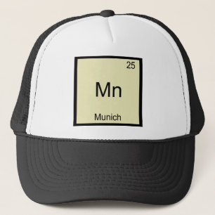 Mn - München Grappig Chemie Element Symbool T-Shir Trucker Pet