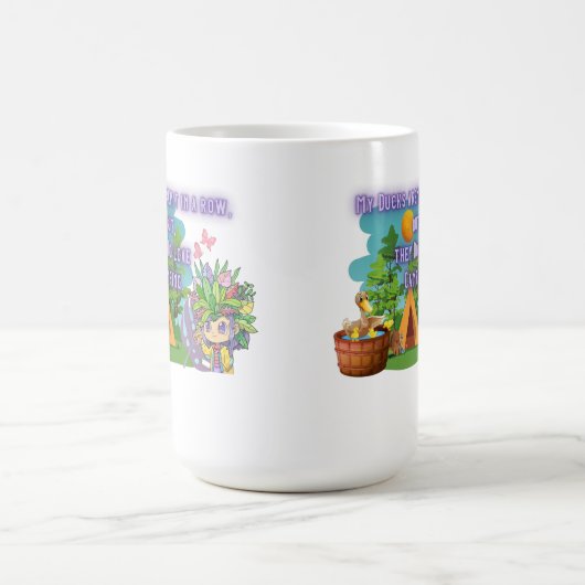 M'n opvarenden zijn in een Mok van Row Magic. (Midden)